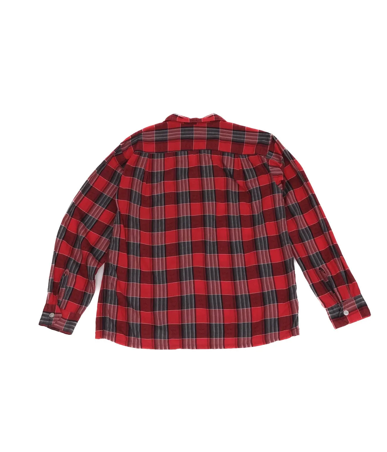 60's Dunhill Sports Wear Open Collar Shirt (Red Check)