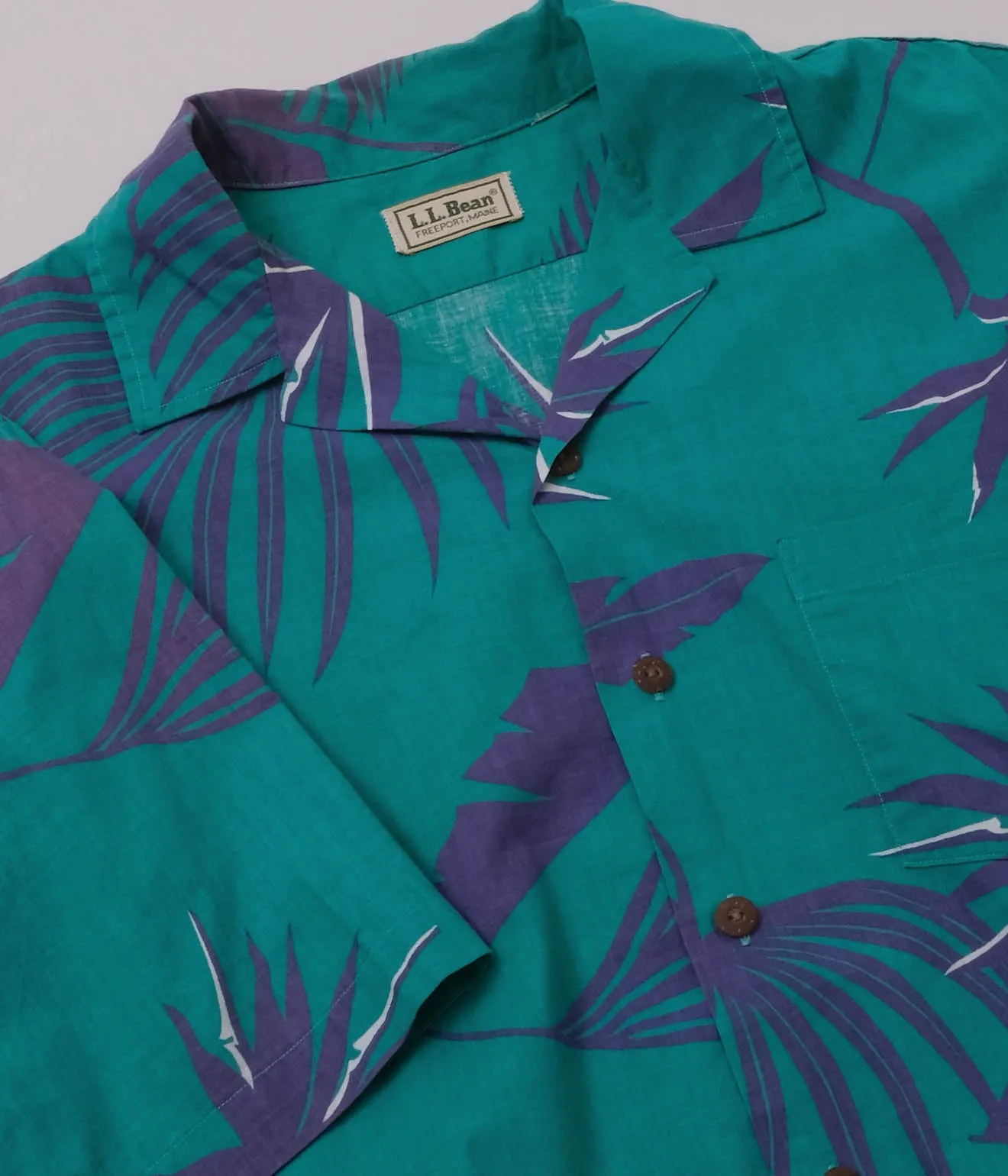 80's L.L.Bean Open Collar Shirt (Green)