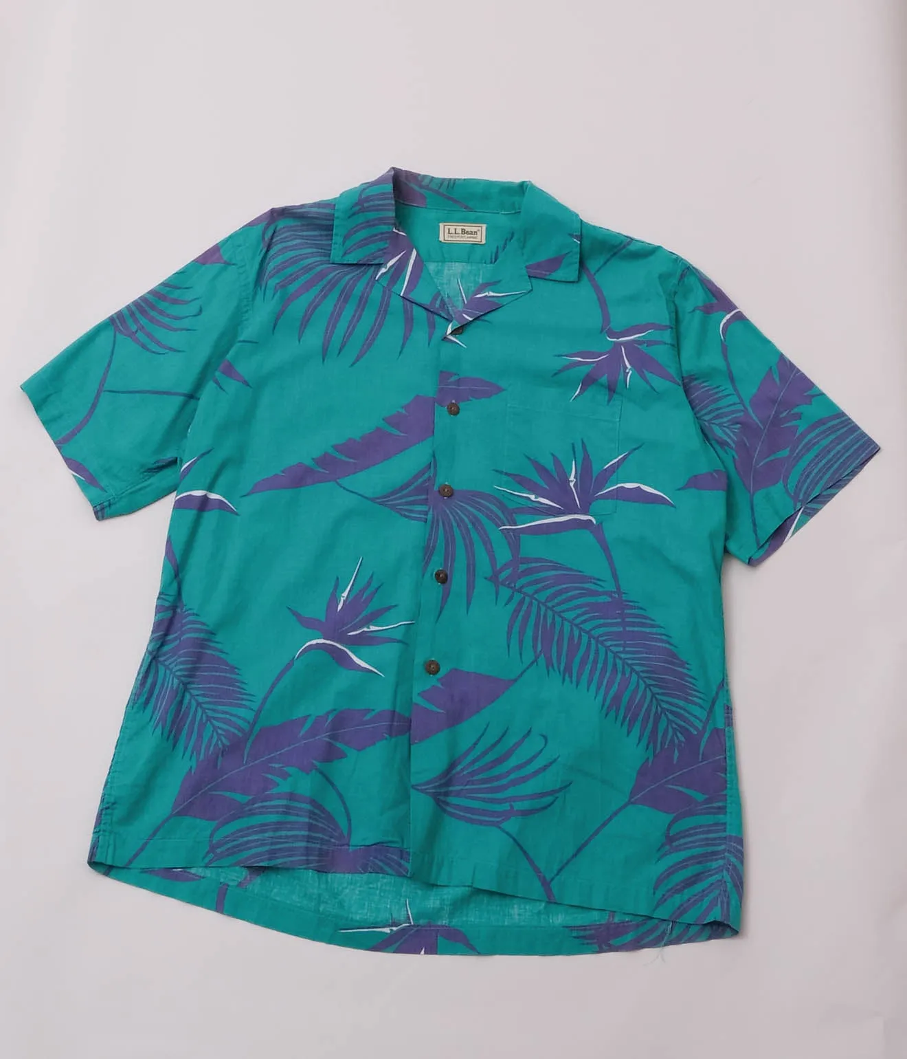80's L.L.Bean Open Collar Shirt (Green)
