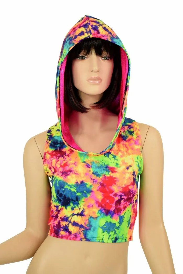 Acid Splash Racerback Crop Hoodie