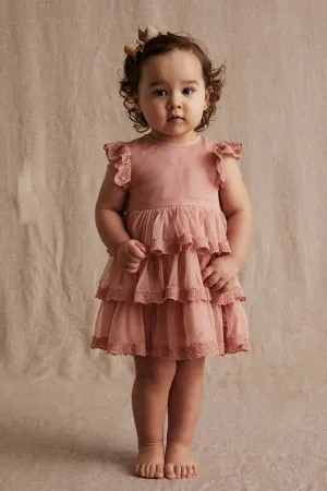 Baby peach-pink mesh dress
