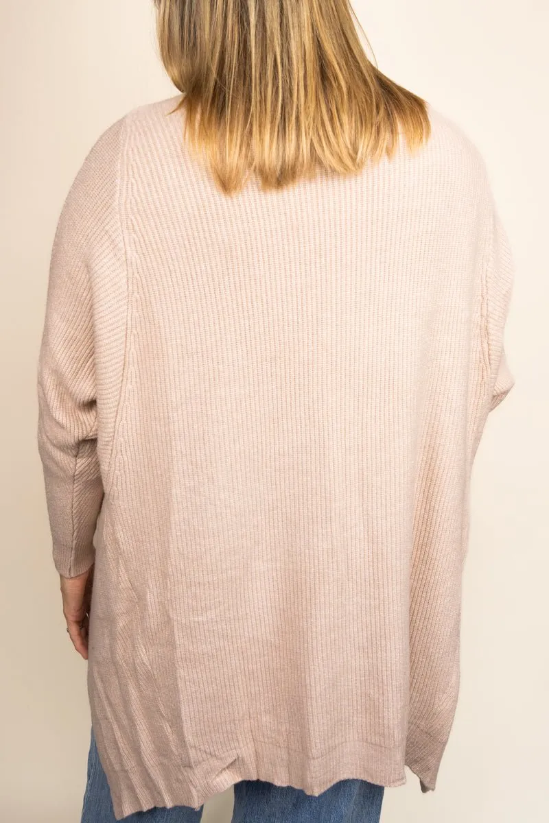 Be Clever Sweater Weather Knit Pocket Cardigan, Beige