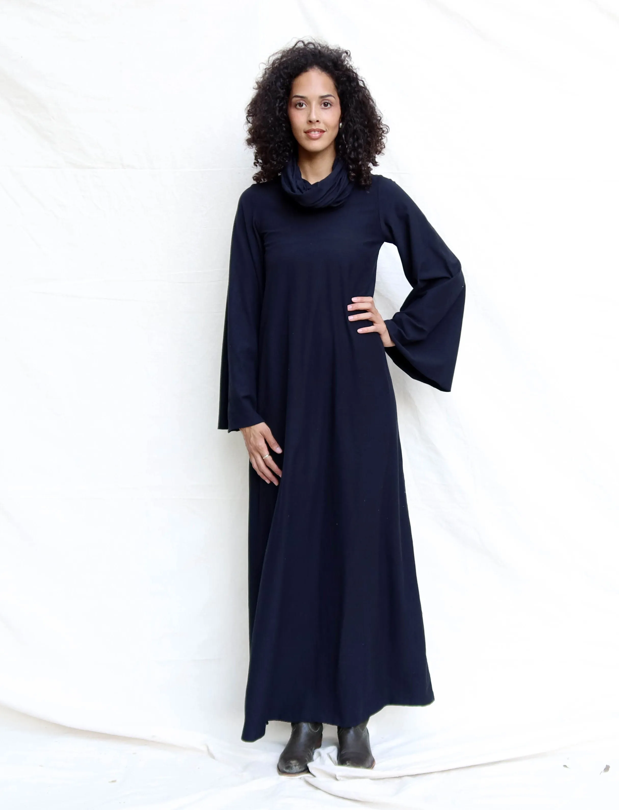 Bell Sleeve Chunky Cowl Ojai Long Dress