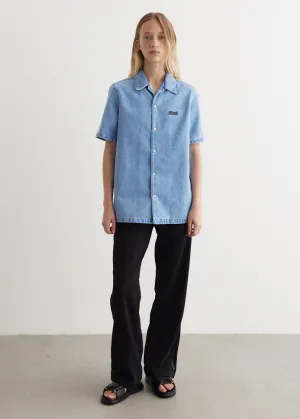 Bleached Coated Organic Denim Shirt