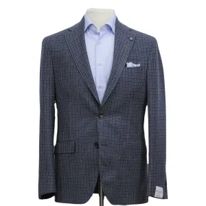 Blue & Black Mini Check Midland Contemporary Wool Sport Jacket - Jack Victor
