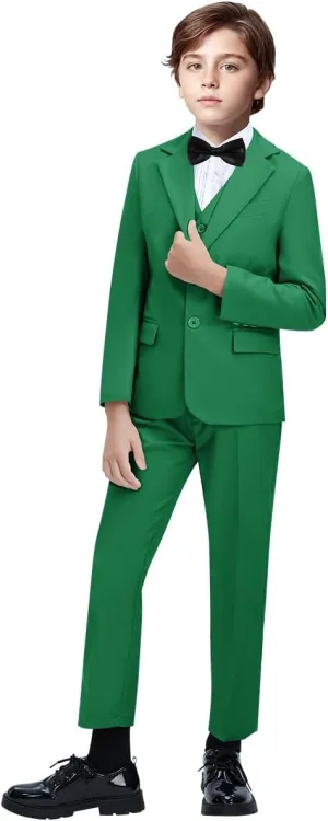Boys Suit Set Formal Dress Shirt with Bowtie Vest Pants Toddler Boy Tuxedo Suits