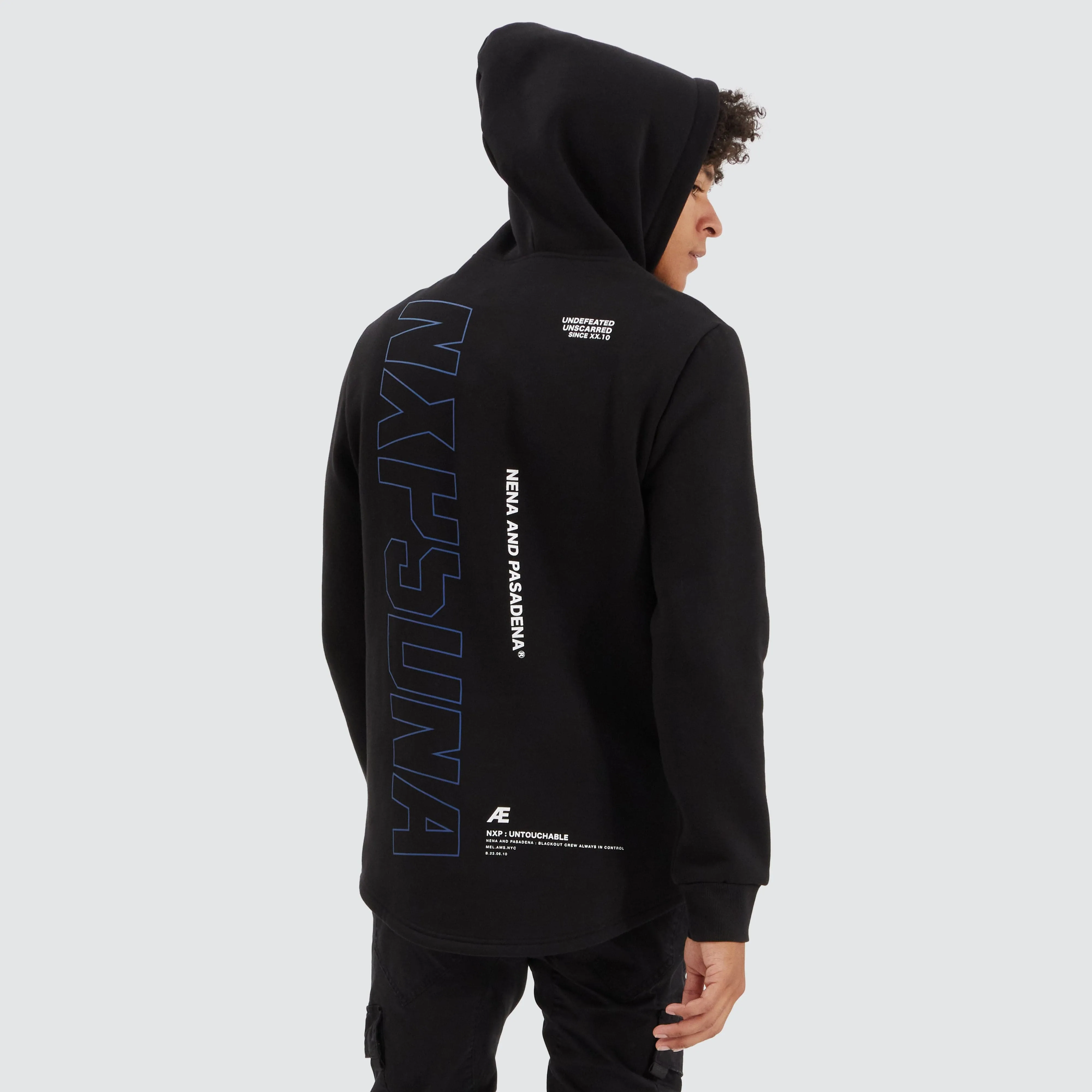 Brodder Dual Curved Hoodie Jet Black