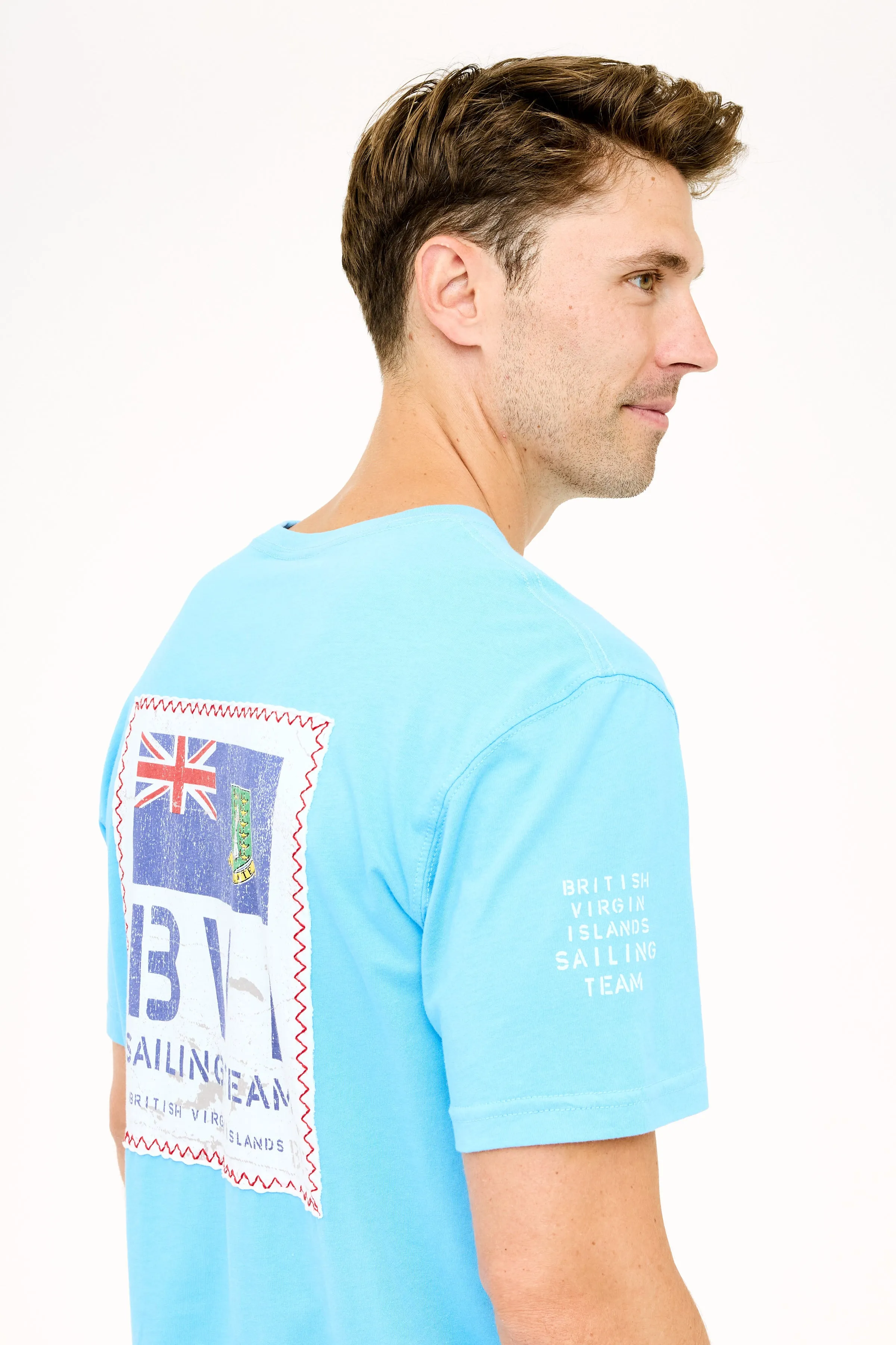 BVI Sailing Team Patch T-Shirt - Ocean Blue