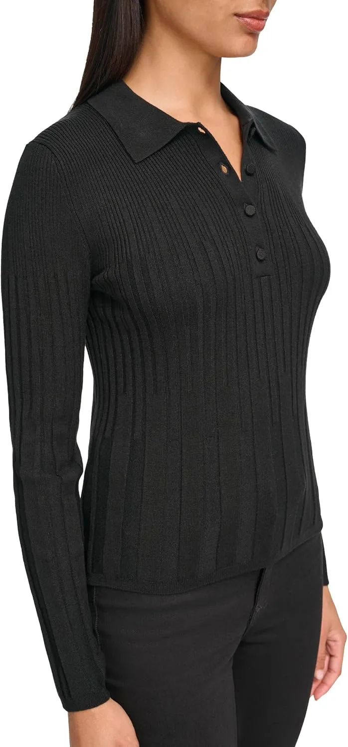 Calvin Klein Women's Polo Long Sleeve Sweater