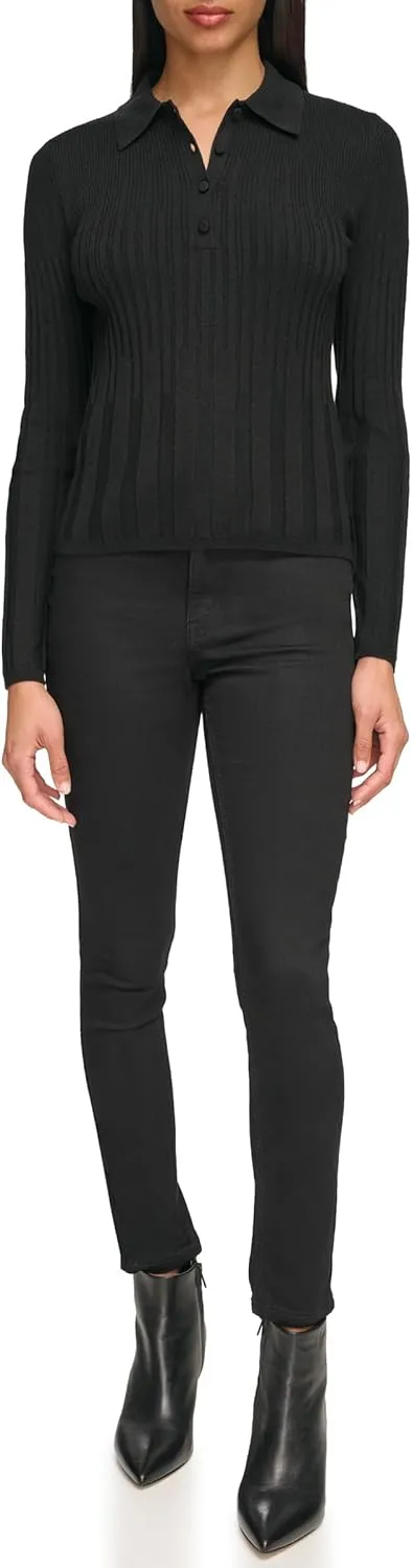 Calvin Klein Women's Polo Long Sleeve Sweater