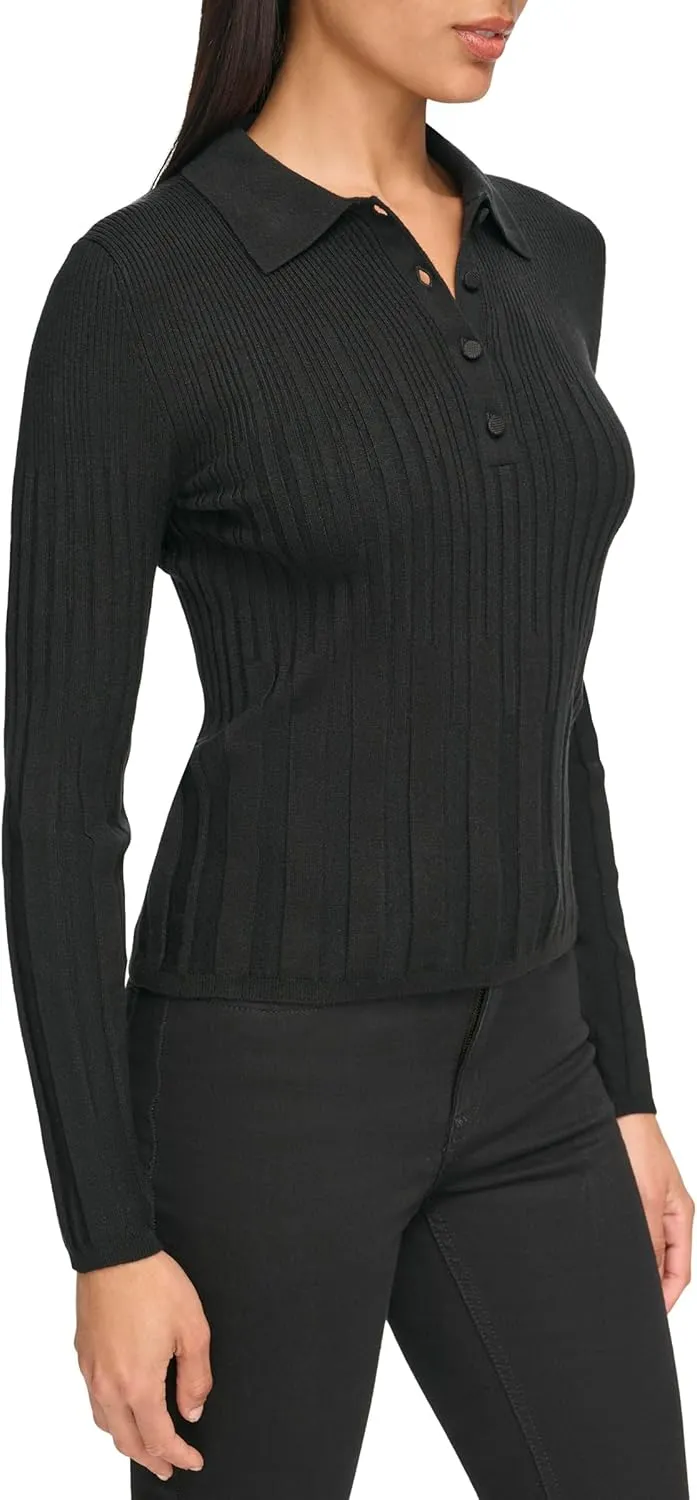 Calvin Klein Women's Polo Long Sleeve Sweater