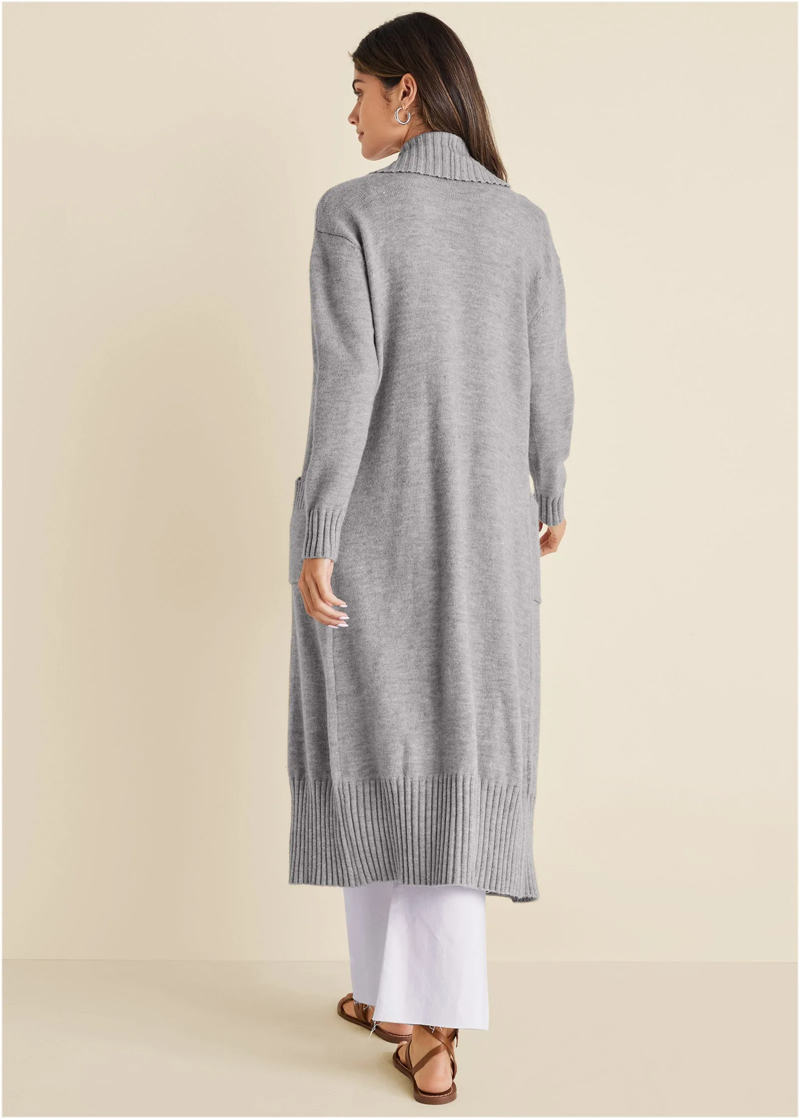 Cardigan Duster - Medium Heather Grey