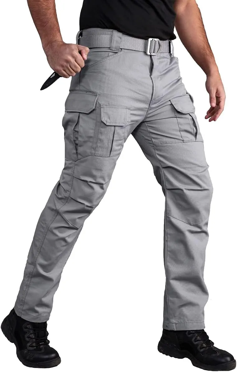 CARWORNIC Gear Men's Tactical Cargo Pants Waterpoof Lightweight Rip Stop EDC Military Combat Trousers