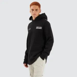Concentric Dual Curved Hoodie Jet Black