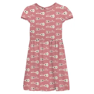 Desert Rose Guitar Birds Flutter Sleeve Twirl Dress - Select Size