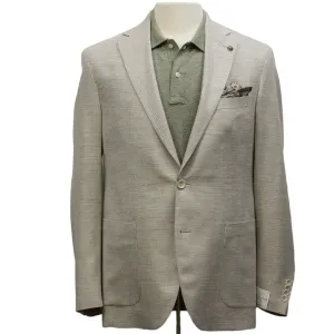 Eggshell Herringbone Loro Piana Wool Silk Linen Hampton Contemporary Fit Comfortwear Blazer - Jack Victor