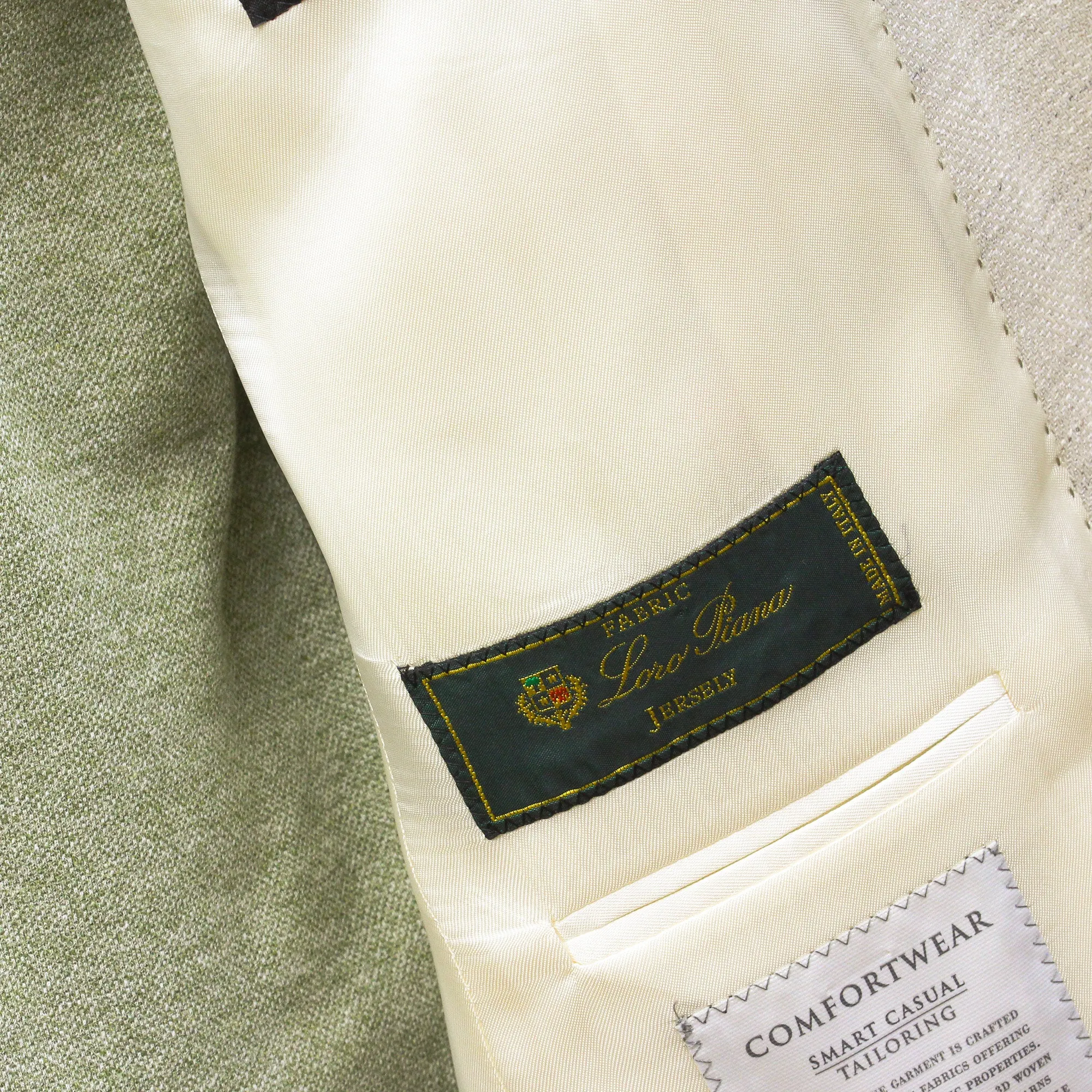 Eggshell Herringbone Loro Piana Wool Silk Linen Hampton Contemporary Fit Comfortwear Blazer - Jack Victor