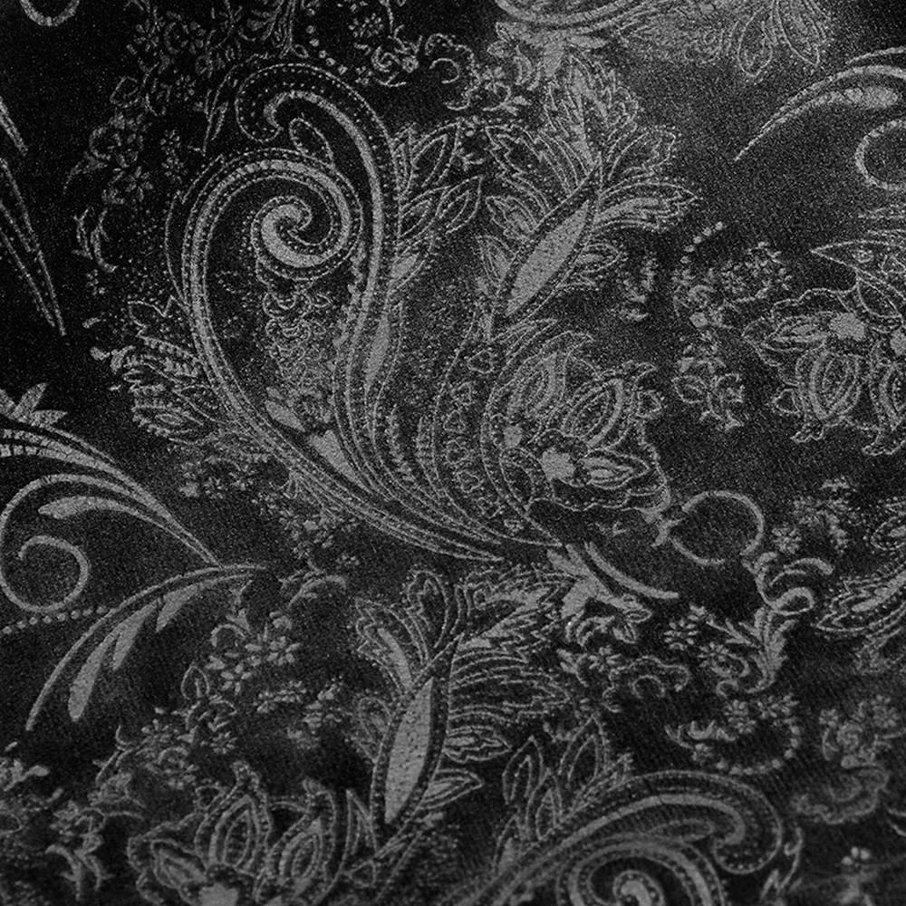Elegant Gothic Velvet Cloak Coat with Embossed Detail