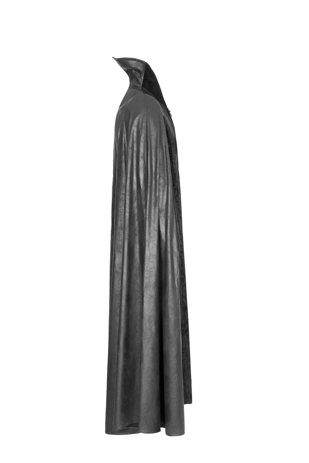 Elegant Gothic Velvet Cloak Coat with Embossed Detail