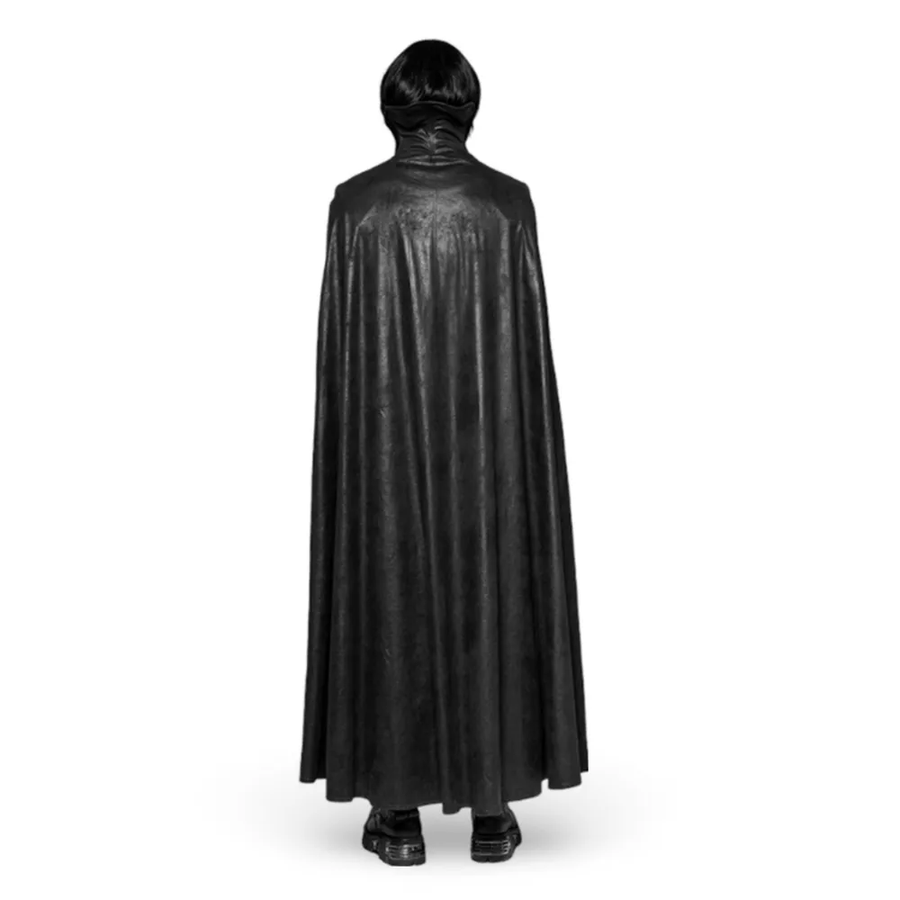 Elegant Gothic Velvet Cloak Coat with Embossed Detail