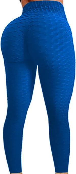 FITTOO Womens High Waist Textured Workout Leggings Booty Scrunch Yoga Pants Slimming Ruched Tights