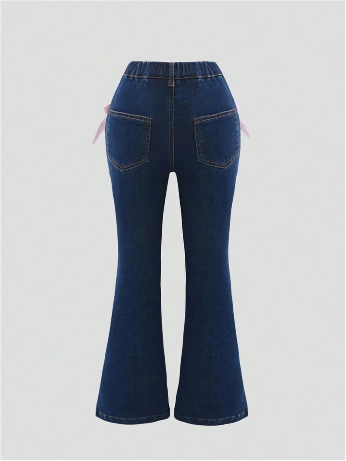 Floerns Girl's Bell Bottom Flare Jeans Cute Lace Up Bow Side Y2k Denim Pants