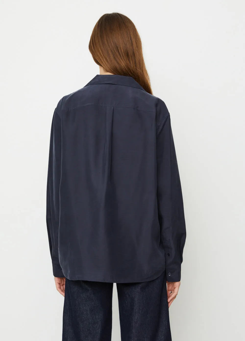 Fluid Lapel Silk Shirt