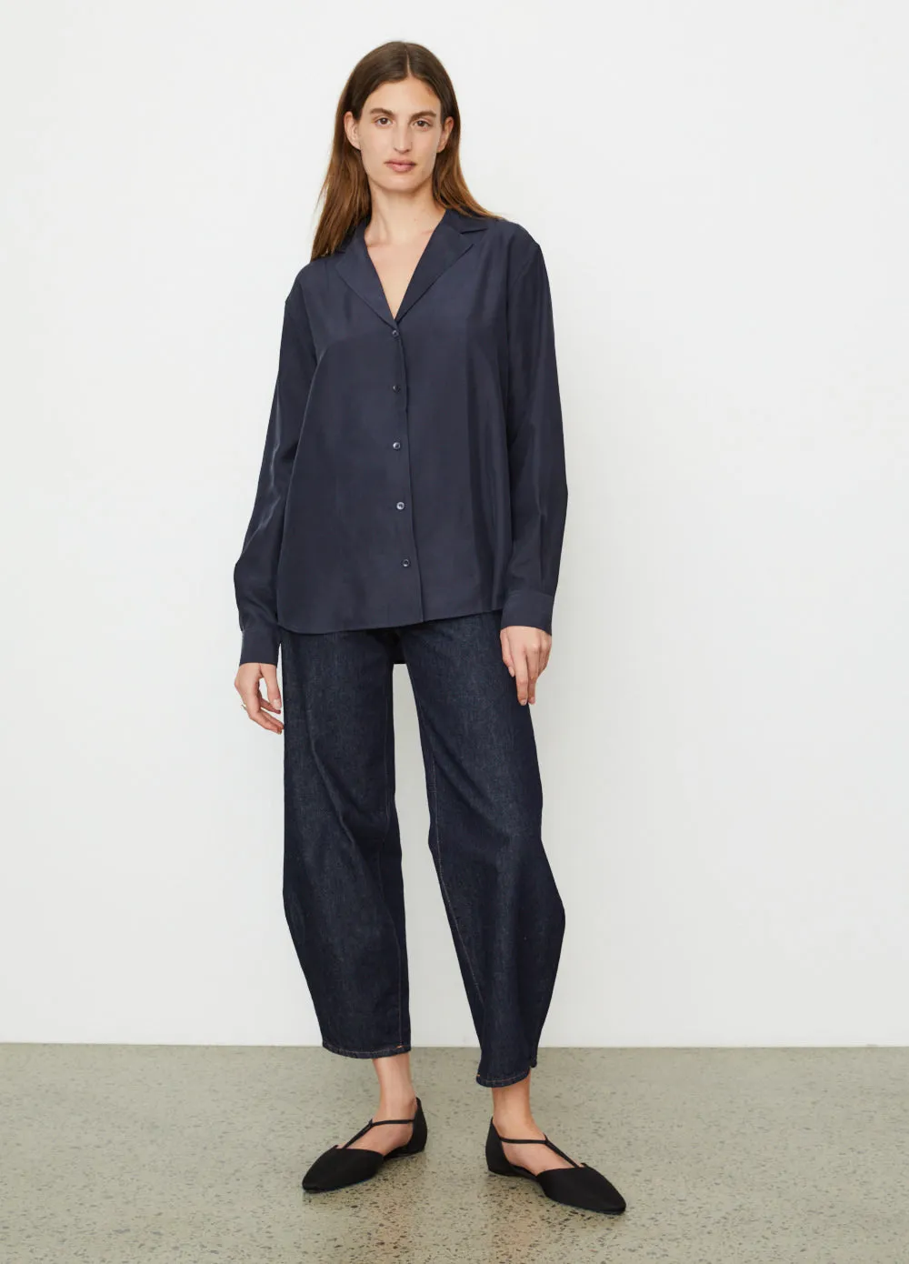 Fluid Lapel Silk Shirt