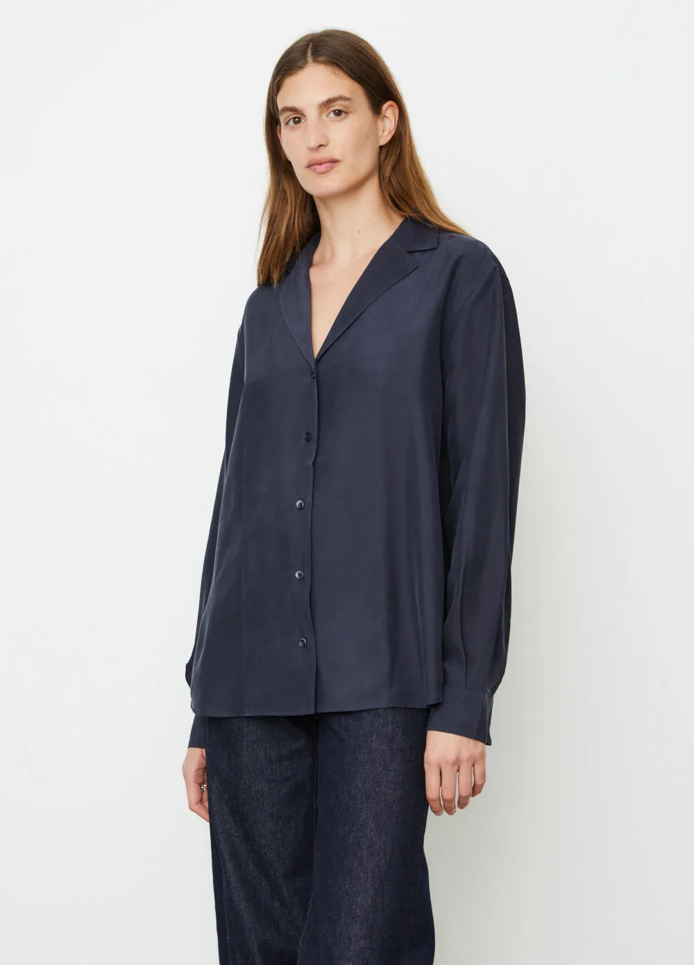Fluid Lapel Silk Shirt