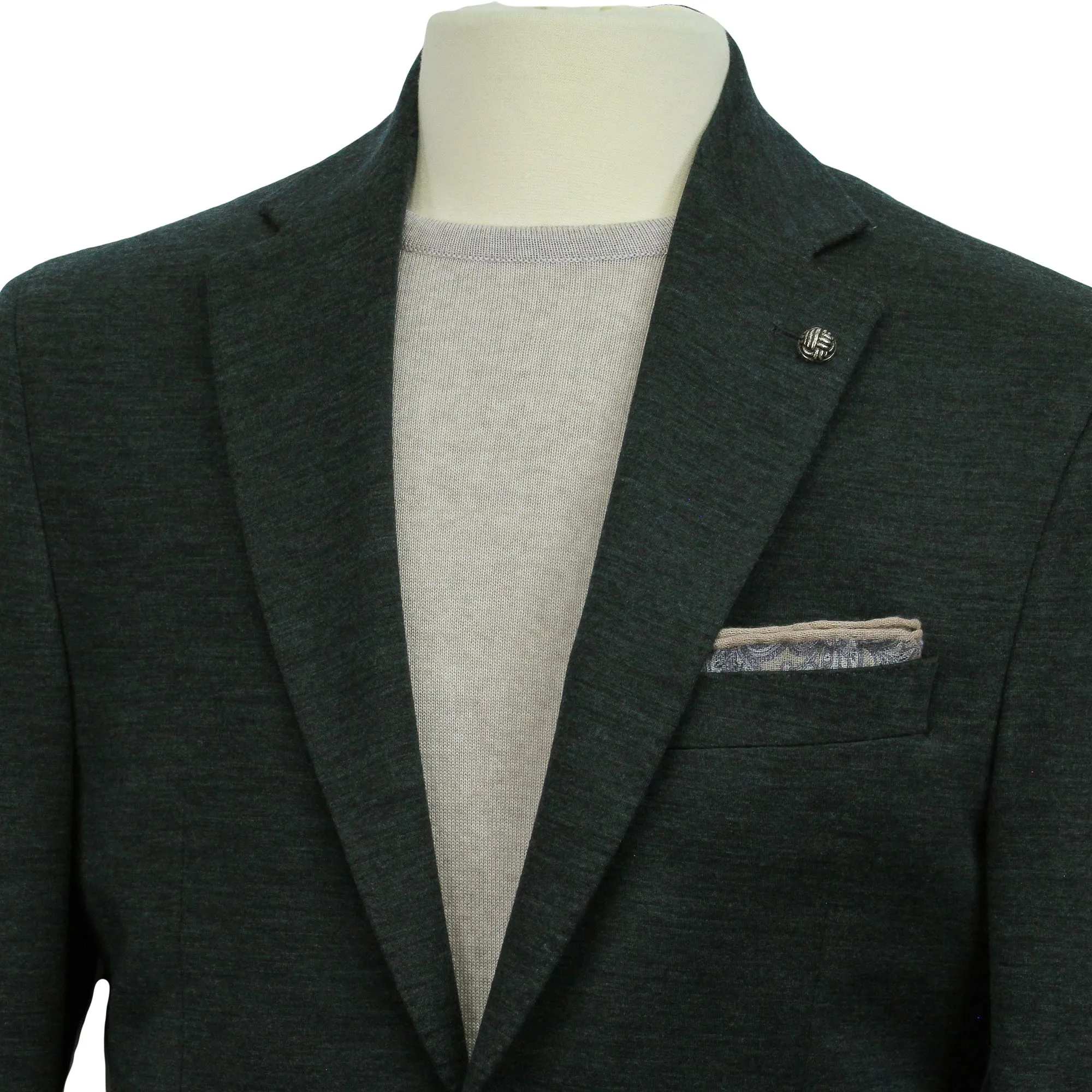 Forest Green Mouliné Wool Knit Hartford Contemporary Sport Jacket - Jack Victor