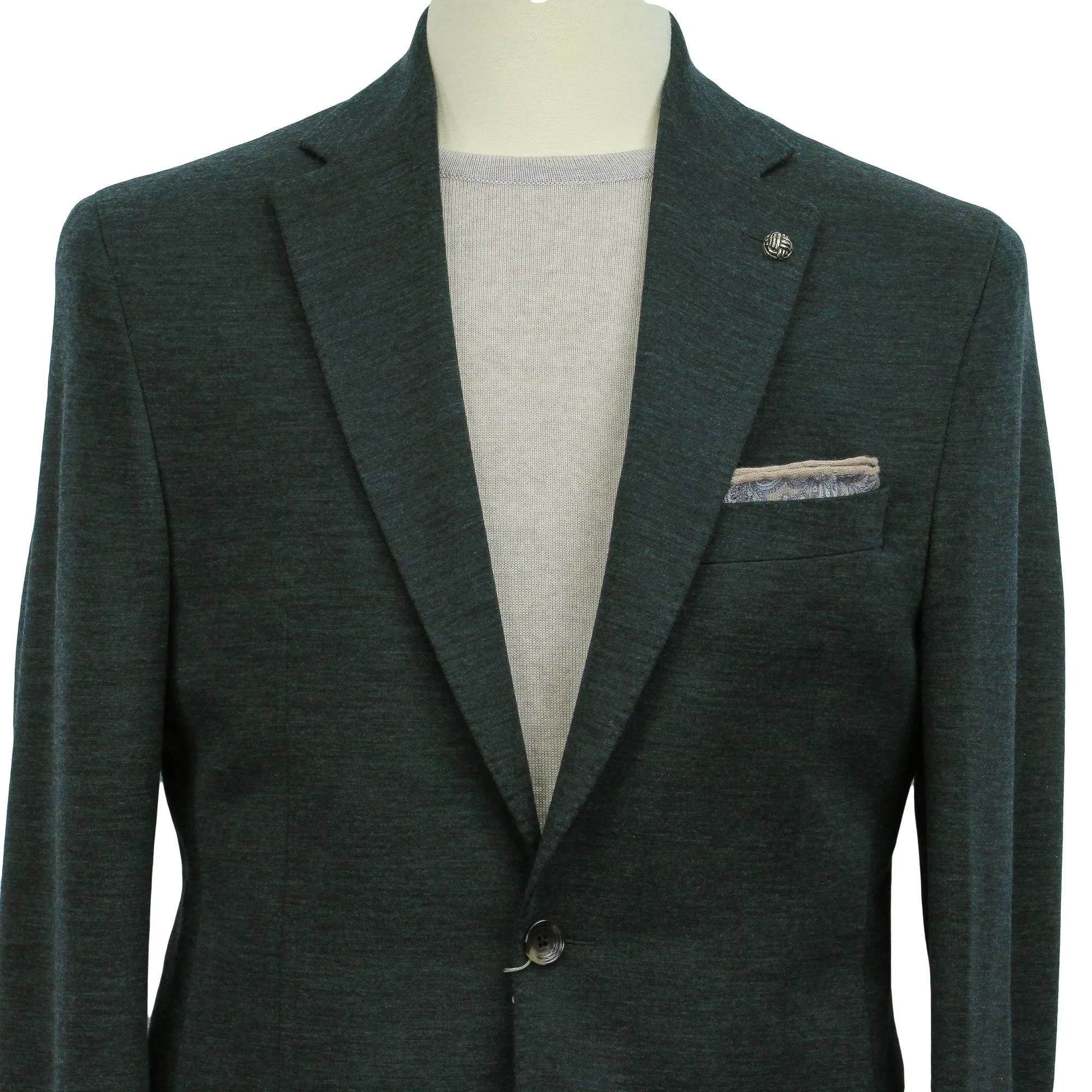 Forest Green Mouliné Wool Knit Hartford Contemporary Sport Jacket - Jack Victor