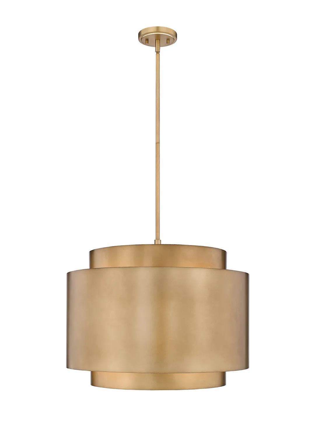 Four Light Pendant from the Harlech Collection in Rubbed Brass Finish by Z-Lite