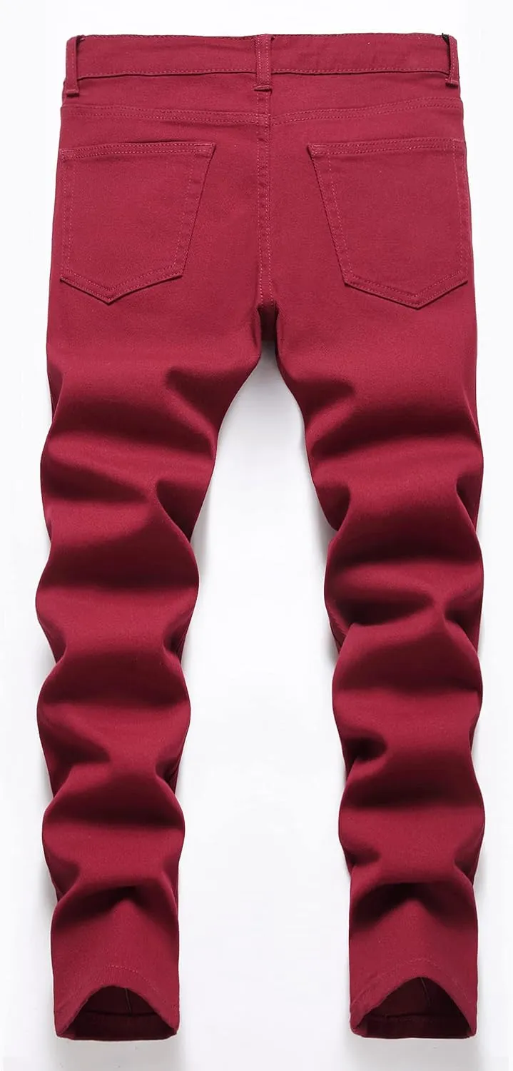 FREDD MARSHALL Boy's Skinny Fit Stretch Ripped Destroyed Distressed Fashion Kids Denim Jeans Pants