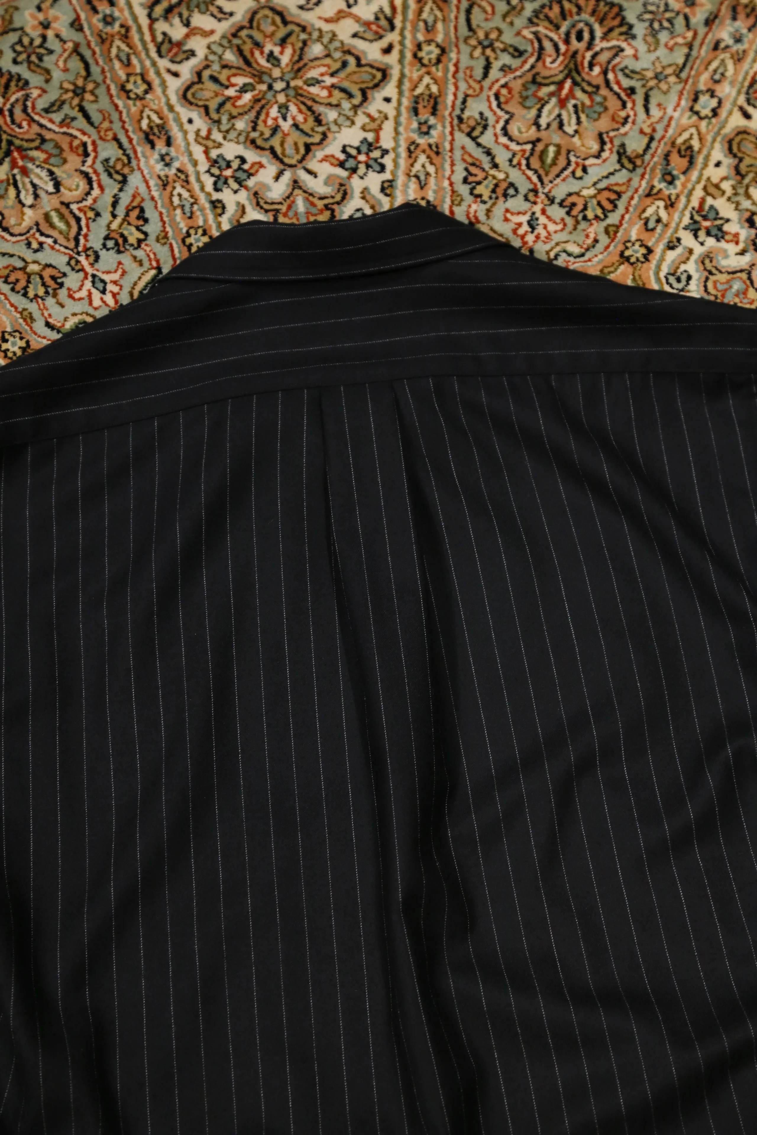 Gather Stripe Open Collar Shirt (STRIPE)