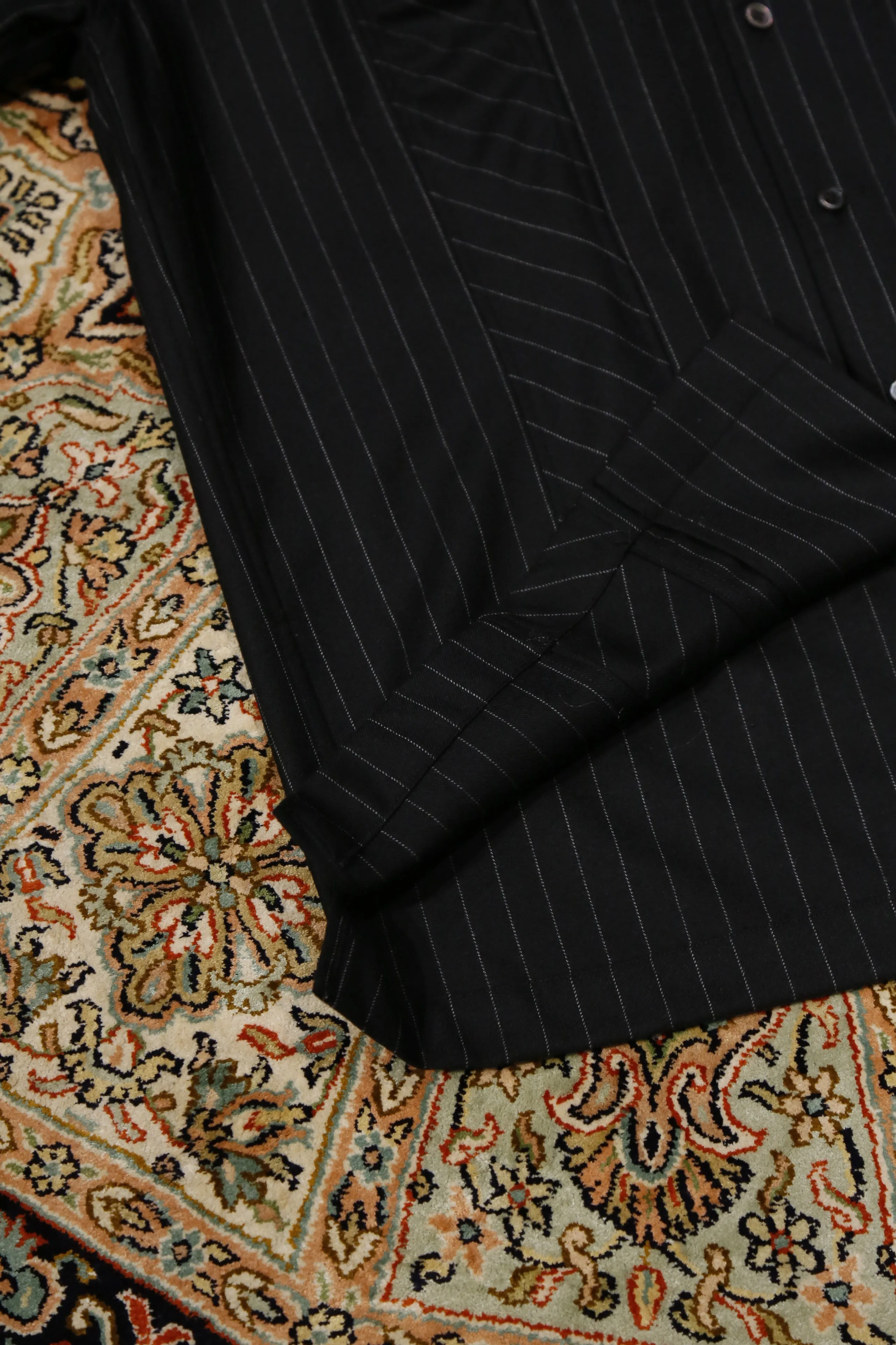 Gather Stripe Open Collar Shirt (STRIPE)