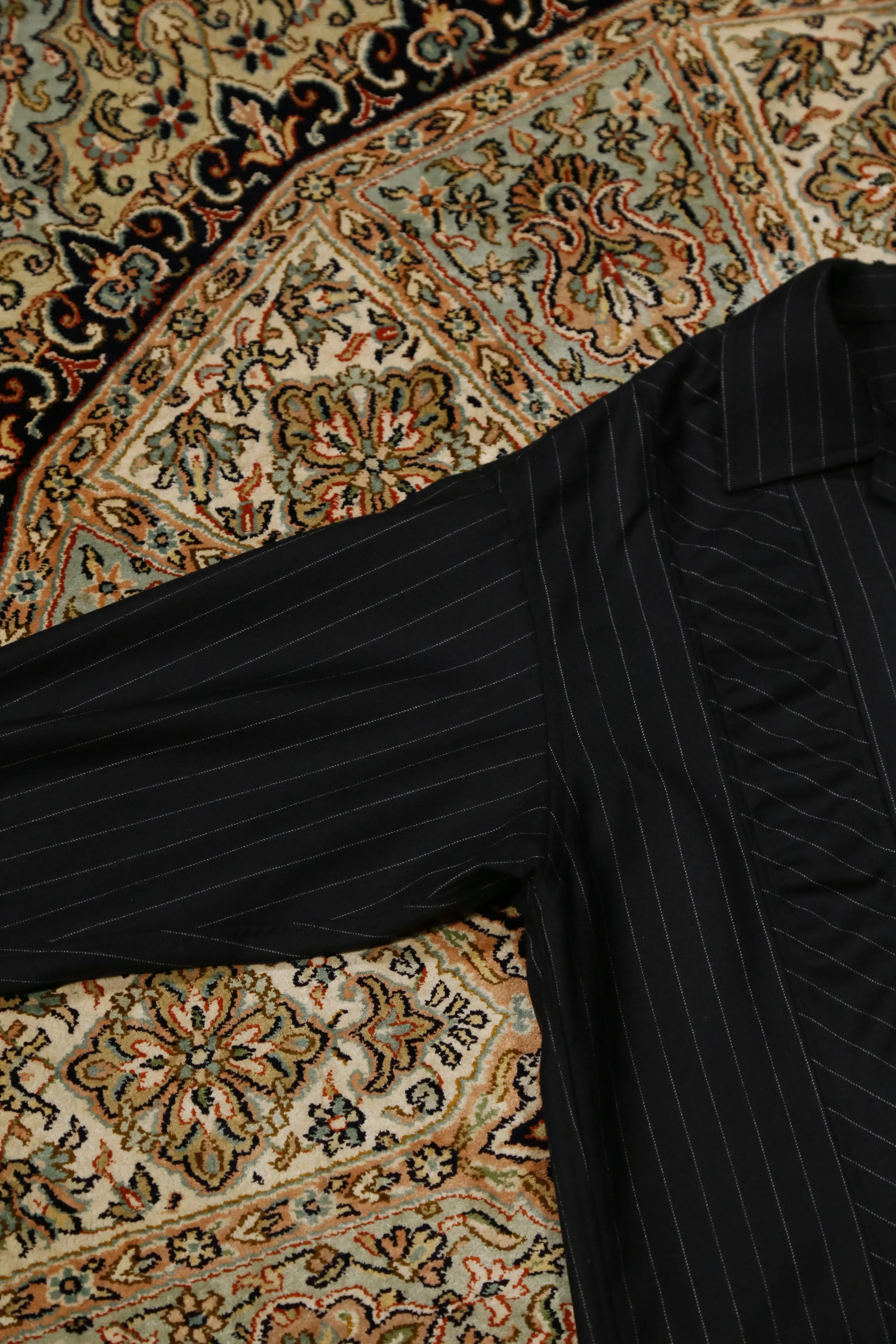 Gather Stripe Open Collar Shirt (STRIPE)