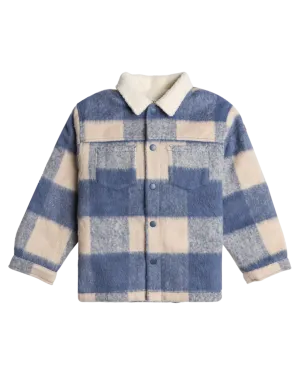 Girls Turn The Music Up Jacket in Parchment Be Bold Plaid