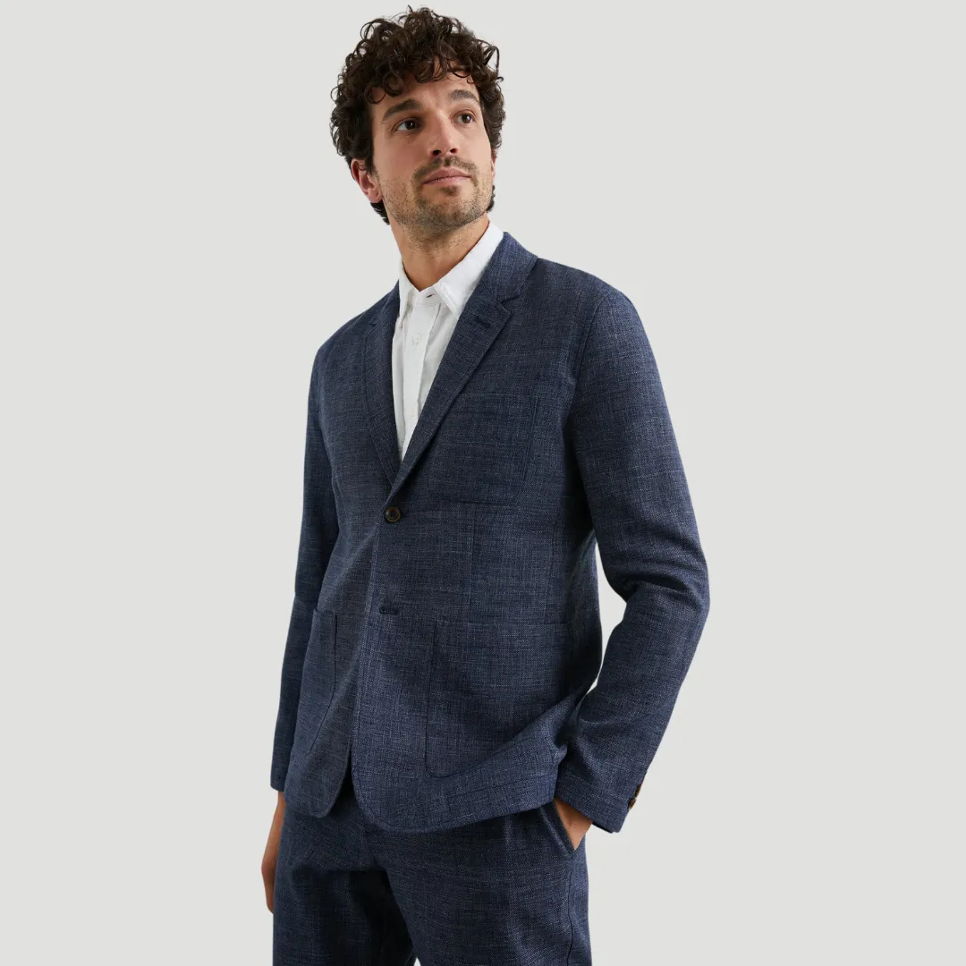 Idris Blazer (Navy Melange Tweed)