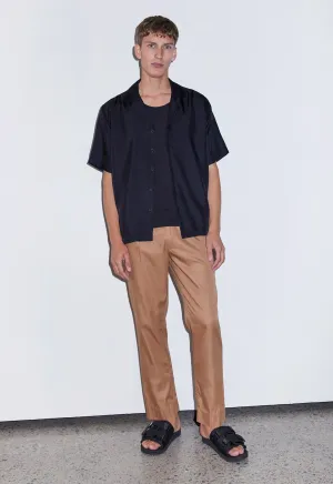 Kobe Silk Shirt - Darkest Navy