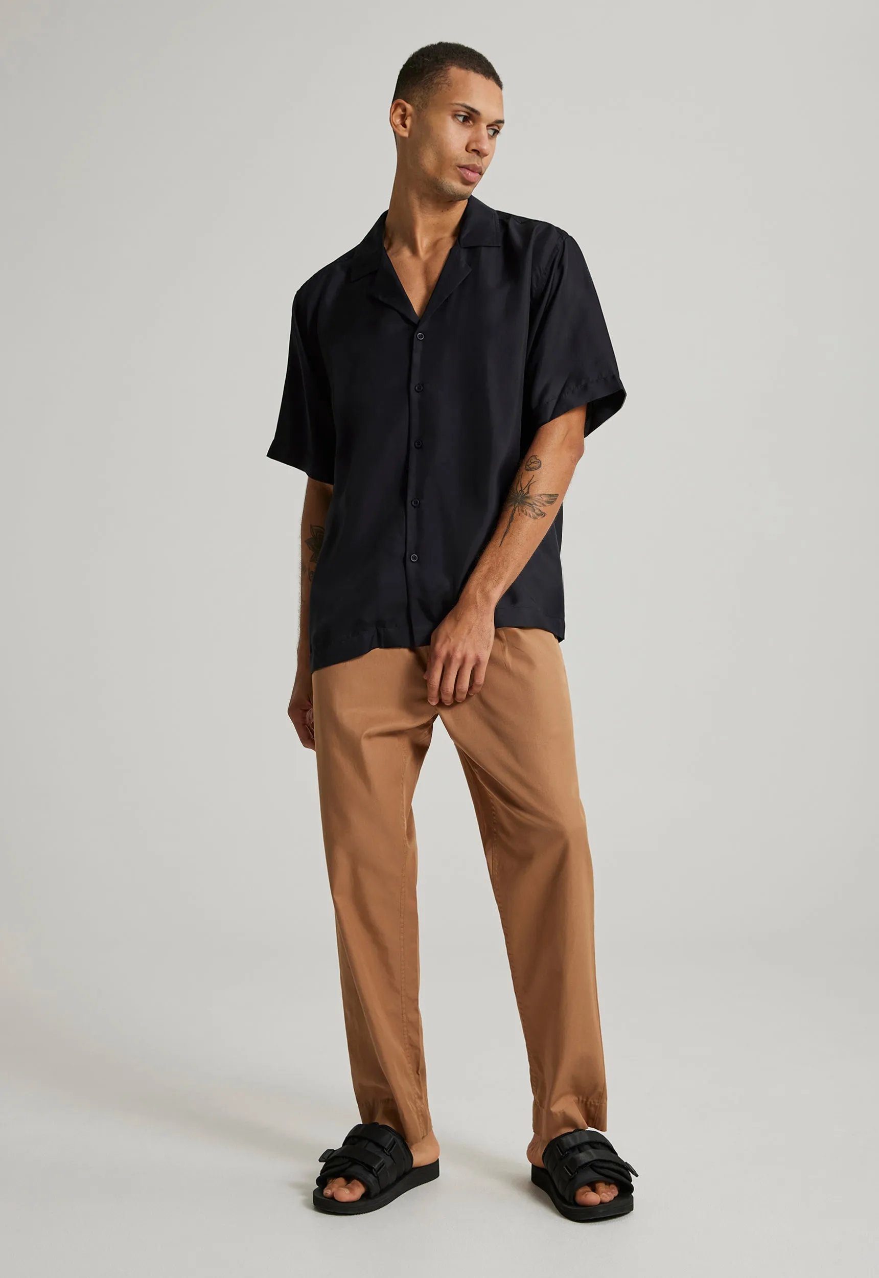 Kobe Silk Shirt - Darkest Navy