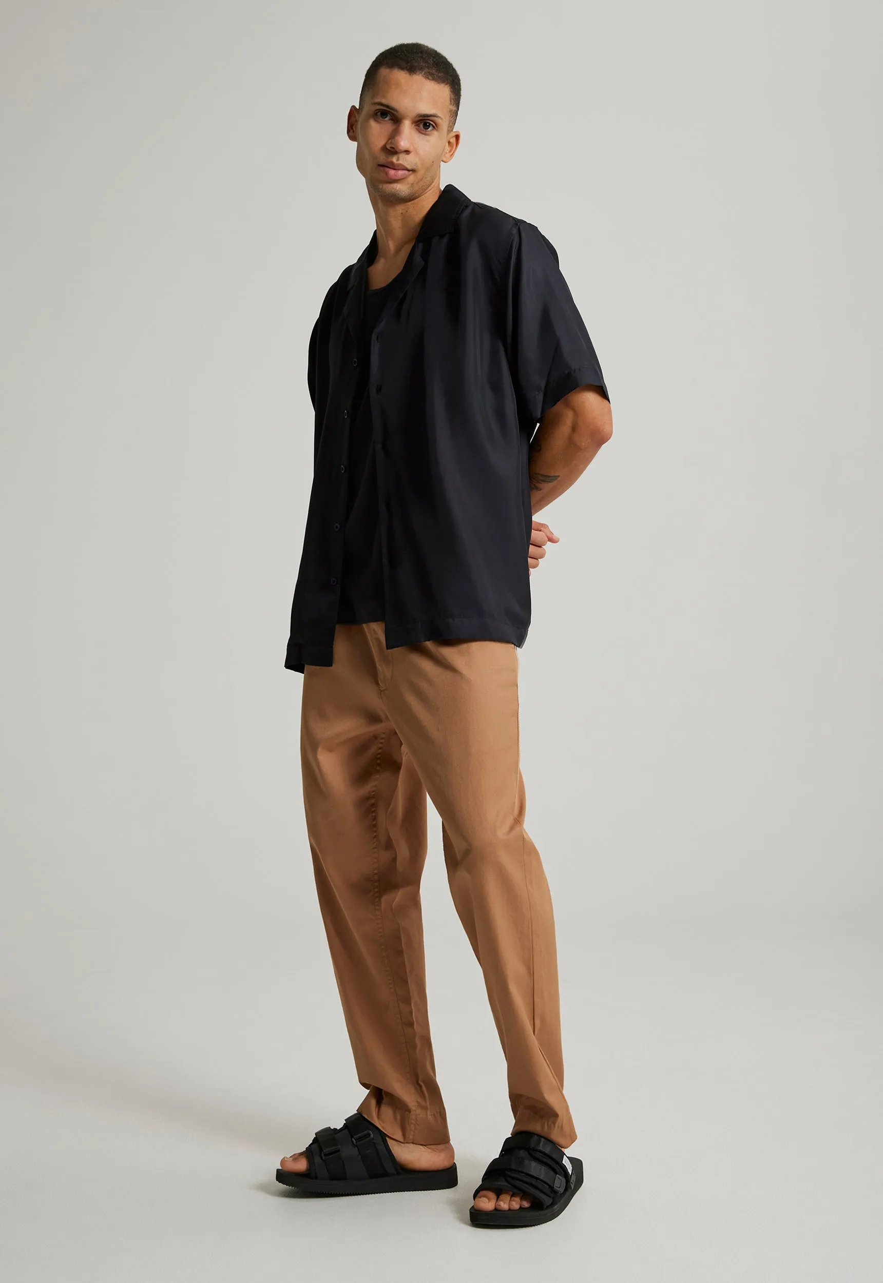 Kobe Silk Shirt - Darkest Navy