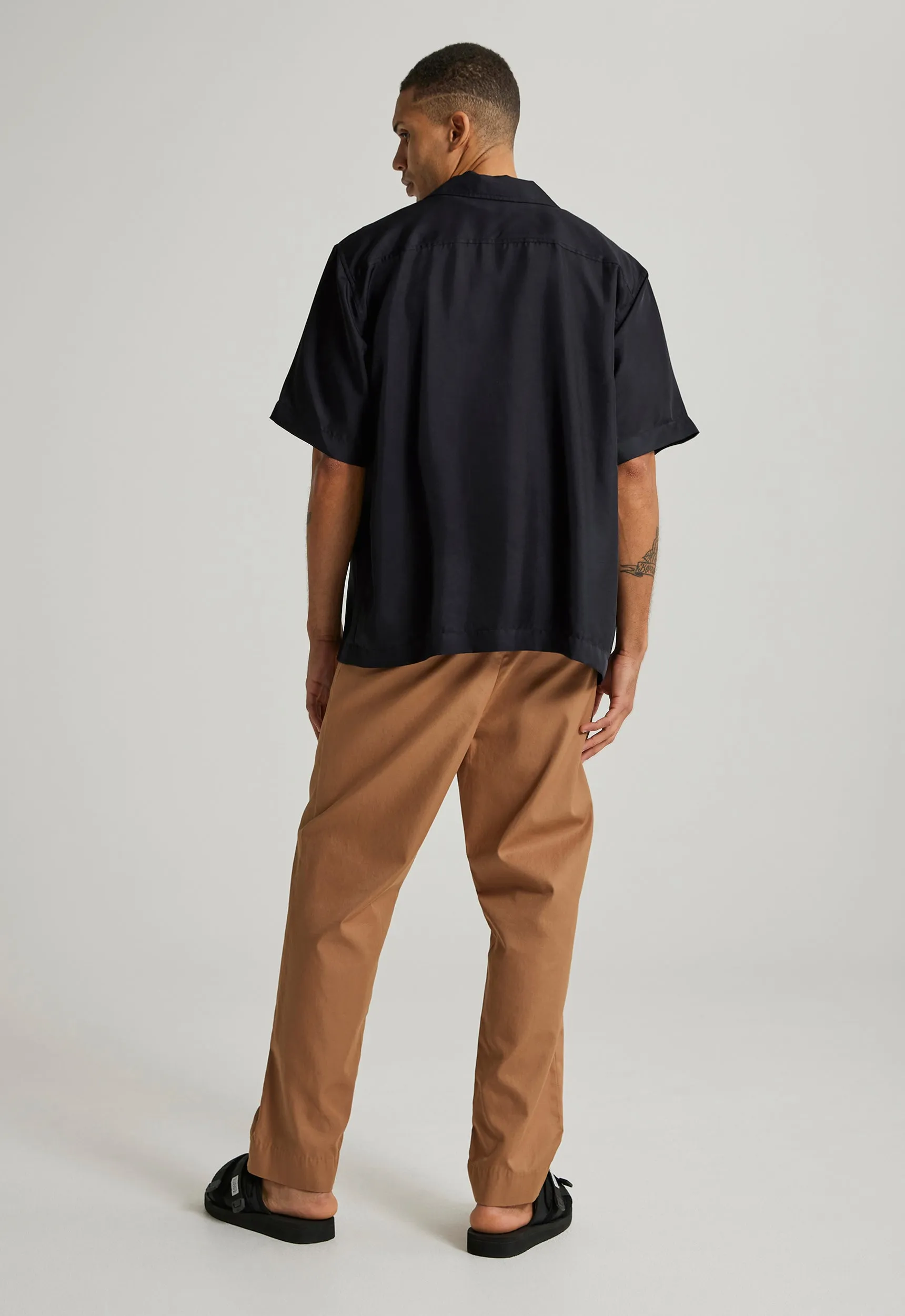 Kobe Silk Shirt - Darkest Navy