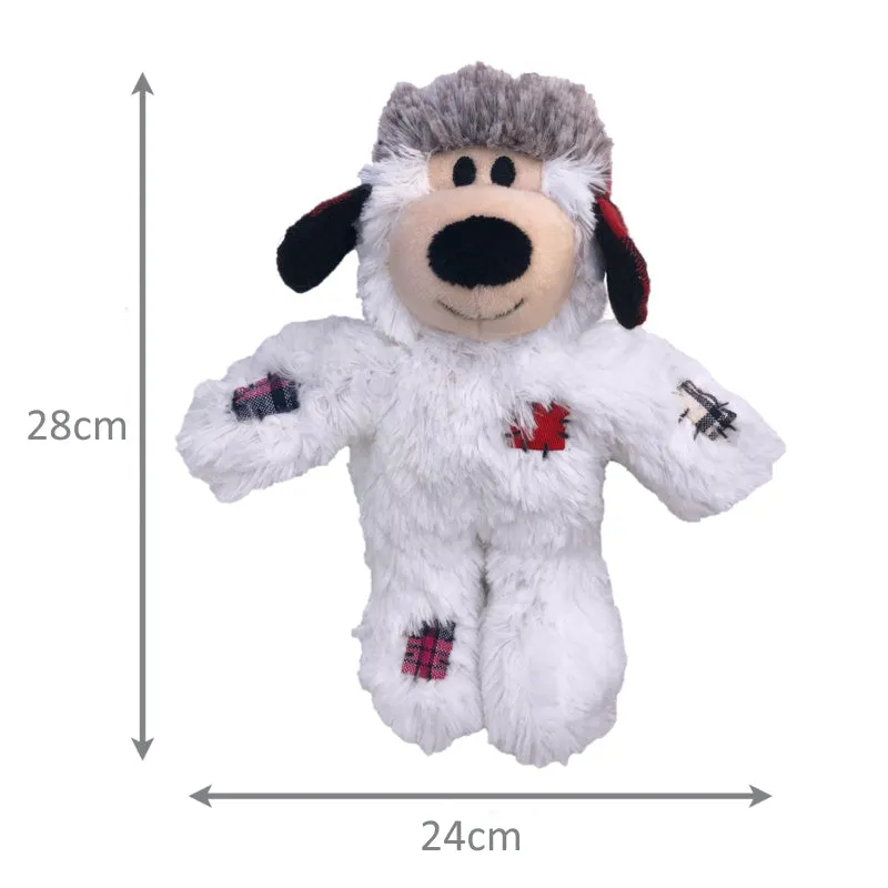 Kong Christmas Holiday Wild Knots Bear Snuggle Plush Dog Toy
