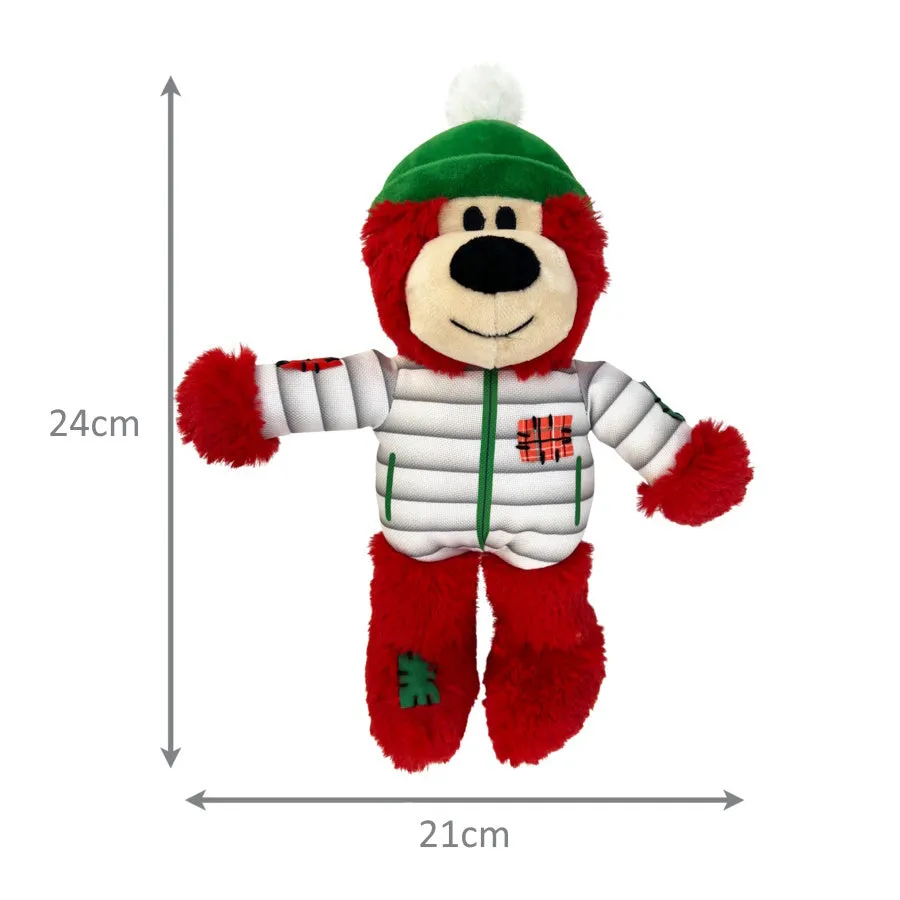 Kong Christmas Holiday Wild Knots Bear Snuggle Plush Dog Toy