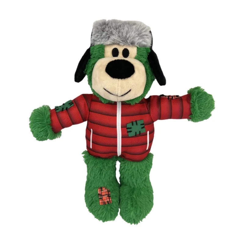 Kong Christmas Holiday Wild Knots Bear Snuggle Plush Dog Toy