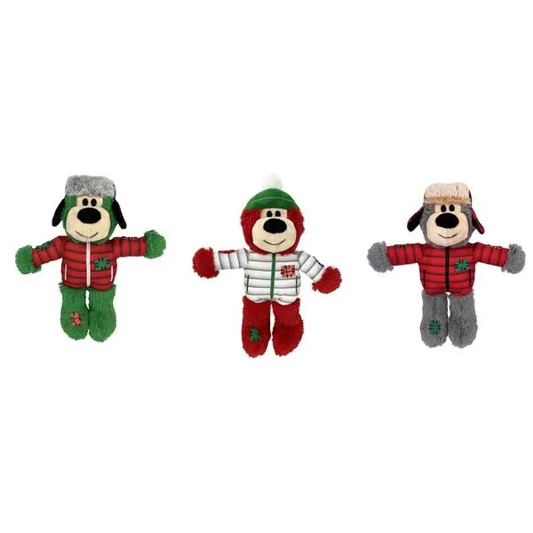 Kong Christmas Holiday Wild Knots Bear Snuggle Plush Dog Toy