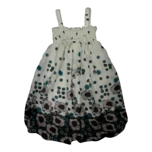 Little Girls Black White Floral Print Chiffon Baby Doll Dress 24M-8