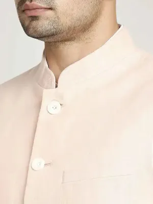 Men Orange Tailored Fit Warp Chambray Cotton Blend Jackets