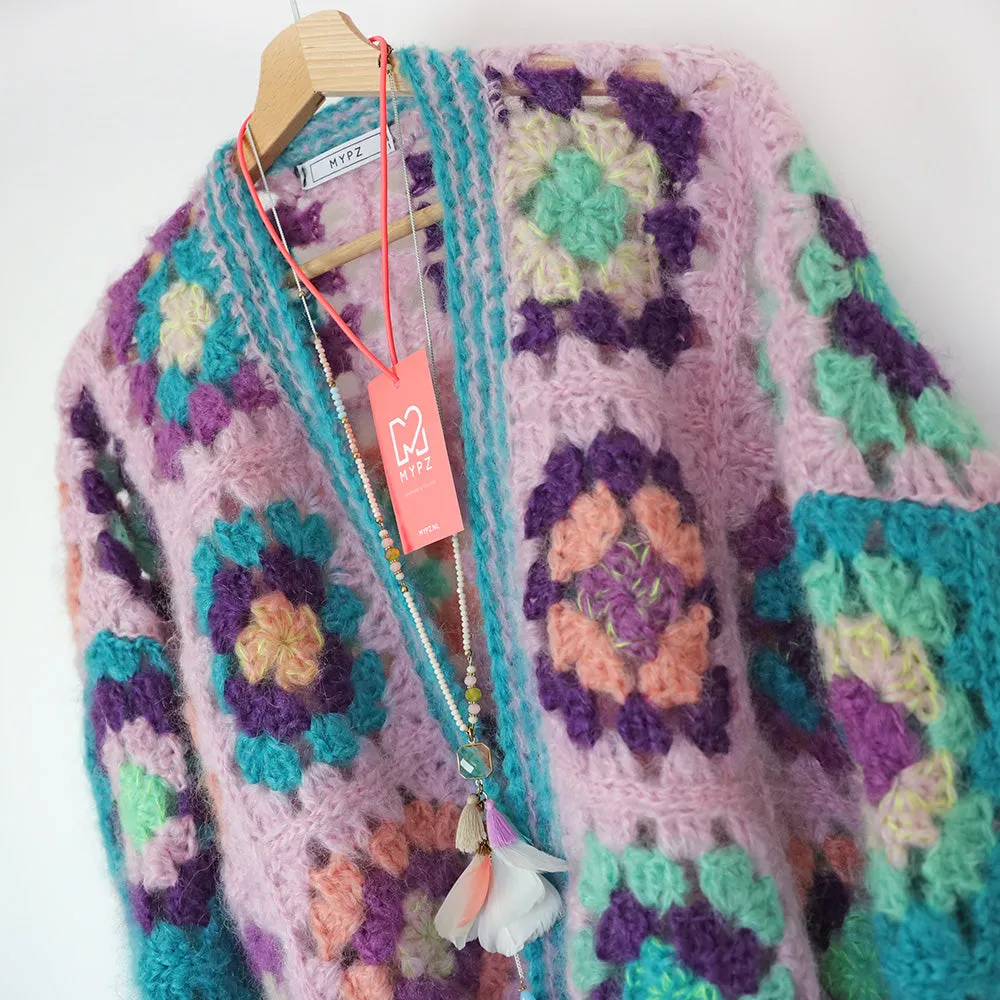 MYPZ Chunky Mohair Granny square cardigan Hailey