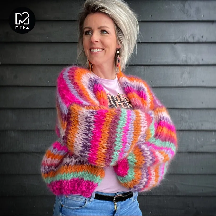MYPZ Short Chunky Mohair Cardigan Lavie